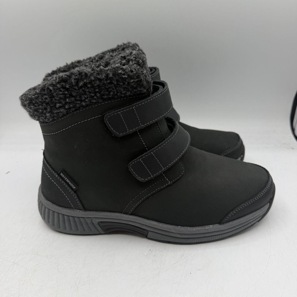 Orthofeet Florence Boots Womens Sz 7 2E EXTRA WIDE Grey Waterproof Ankle Pull On